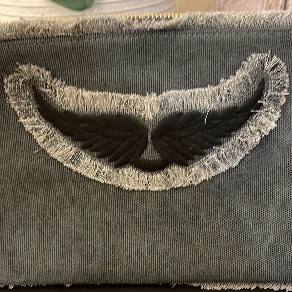 Beautiful black washed denim clutch by Zadig & Voltaire , brand new with a tag - Picture 5 of 14